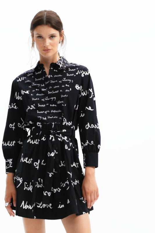 Short message tunic dress