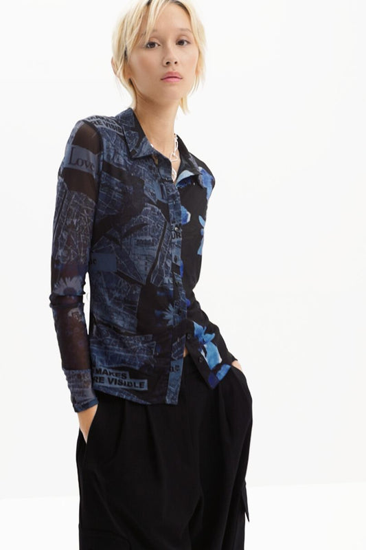 Tulle arty patchwork T-shirt