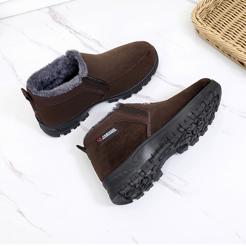 (RÄUMUNGSVERKAUF 70% RABATT) Herren 2024 Winter Neue wasserdichte und rutschfeste Slip-On warme Baumwollschuhe Korrektur Knöchelstütze breite Zehenwölbungsstütze Sportschuhe