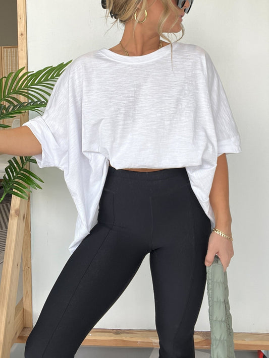Damen T-Shirt mit Rundhalsausschnitt, Übergröße, einfarbig (3 kaufen, kostenloser Versand)