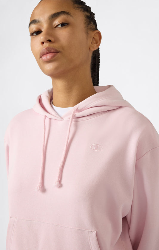 Women's Lightweight Hooded Sweatshirt with Tonal Embroidered C Logo Icons