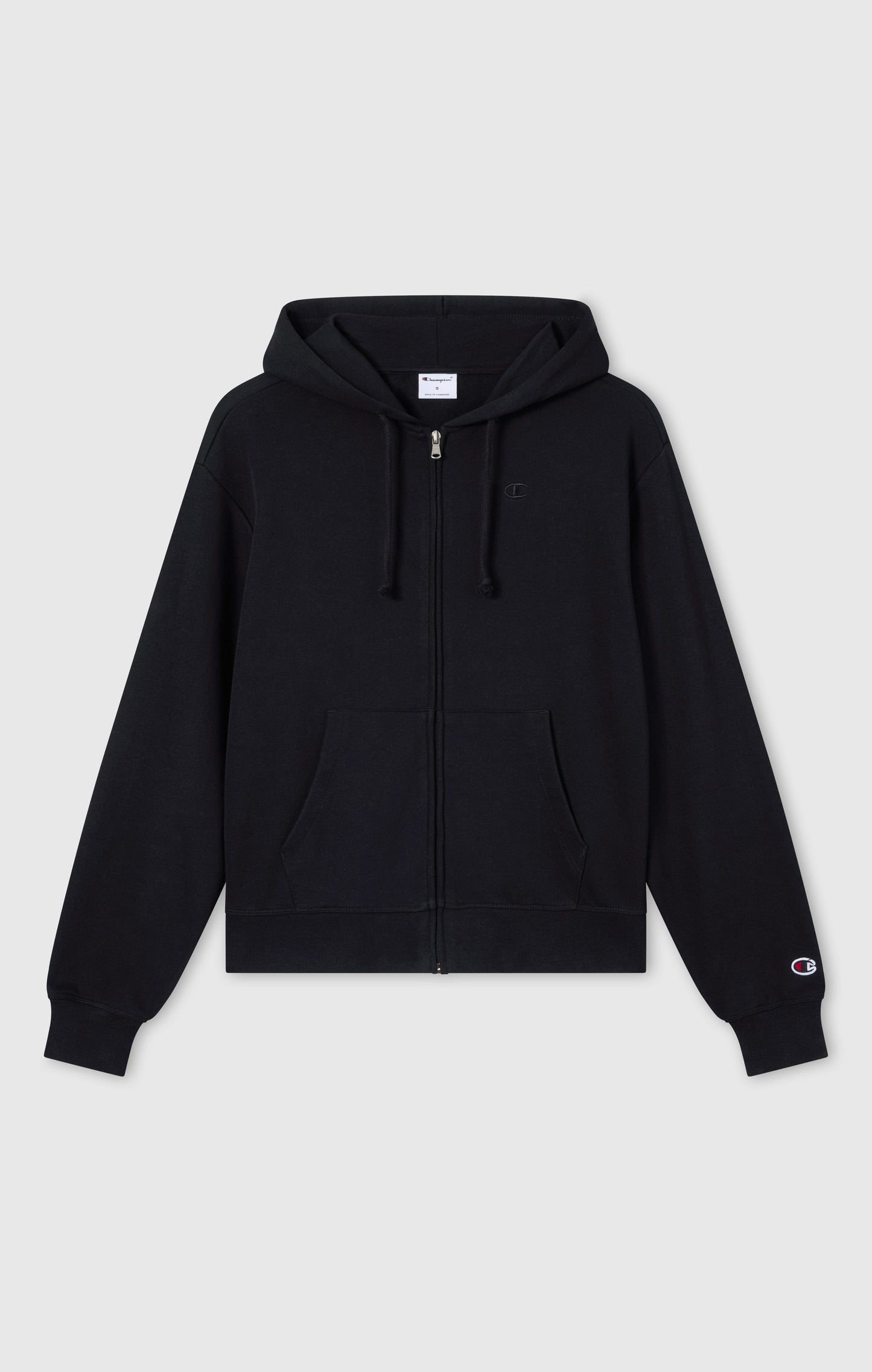 Damen Leichtes Kapuzen-Sweatshirt mit durchgehendem Reißverschluss und gestickten C-Logo-Symbolen in passendem Farbton