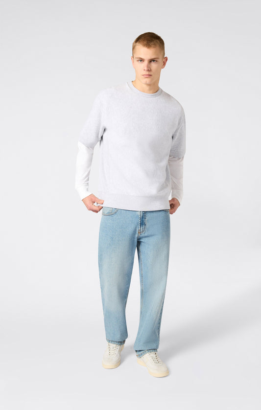 Leichtes Herren-Rundhals-Sweatshirt mit kurzen Ärmeln und Reverse-Weave-Verarbeitung