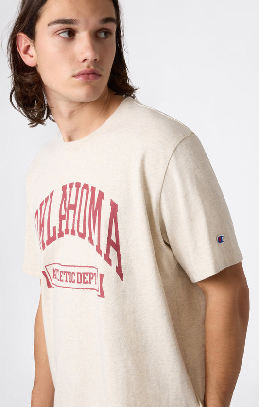 Herren-T-Shirt aus schwerer Baumwolle mit Reverse Weave Print