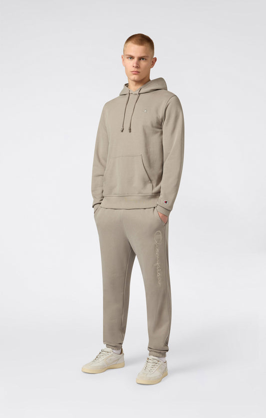 Herren-Leichthose mit elastischen Bündchen und tonalen Maxi-Logo-Ikonen in Stickerei