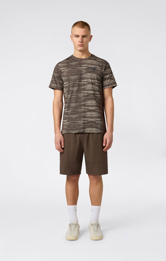 Trainings-T-Shirt mit Allover-Print und schnelltrocknendem Material für Herren