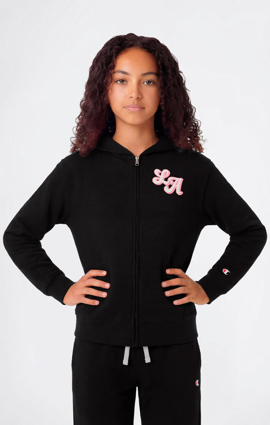 Mädchen Kapuzen-Sweatshirt mit durchgehendem Reißverschluss und Trainingshose mit Grafik