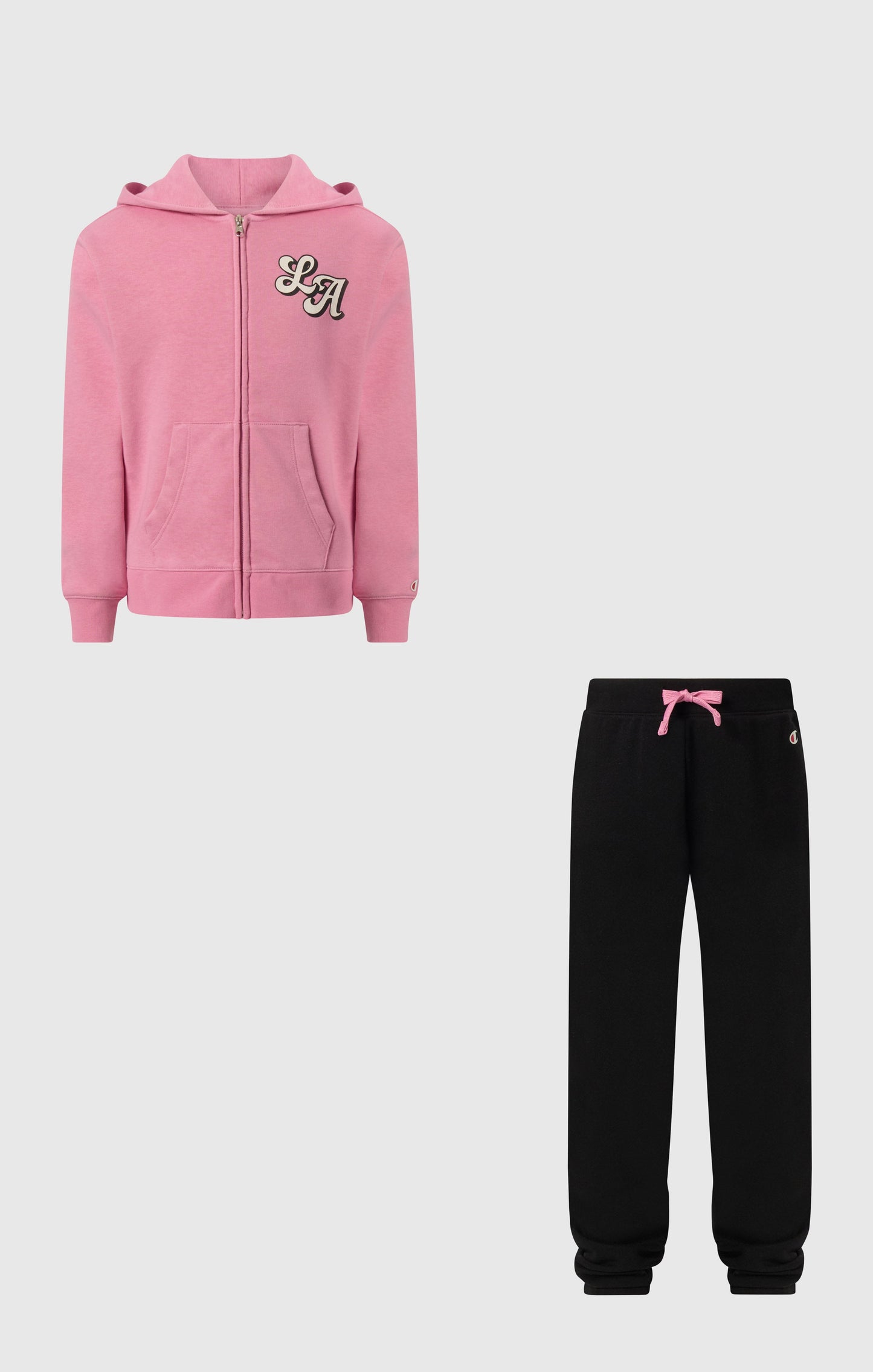 Mädchen-Trainingsanzug mit Kapuzenjacke mit Reißverschluss und Grafik-Hose