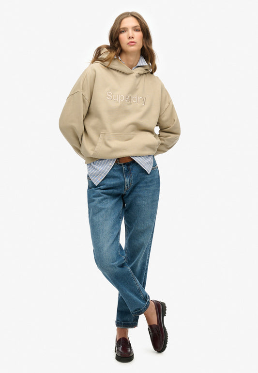Embroidered Core Logo Relaxed Hoodie
