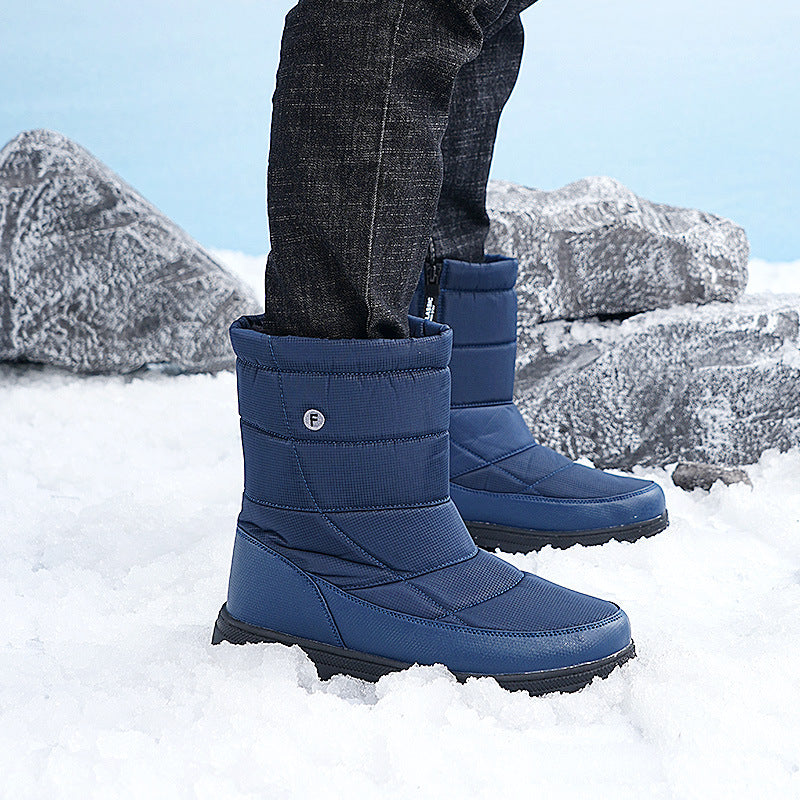 (Limited Time 70% Discount Event) Men's 2024 Winter New Style WarmWaterproof Non-Slip Puncture-Resistant One-Step Snow Boots Orthopedic Ankle Support Wide Toe Arch Support Hiking Boots