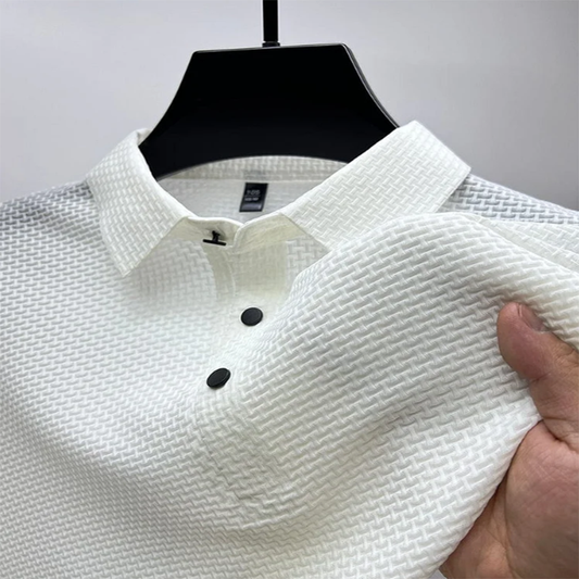 Bequemes, atmungsaktives Herren-Sommer-Mesh-V-Ausschnitt-Kurzarm-POLO-Shirt
