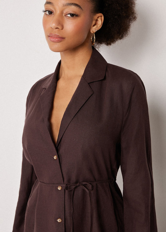 Loose fit jacket with linen