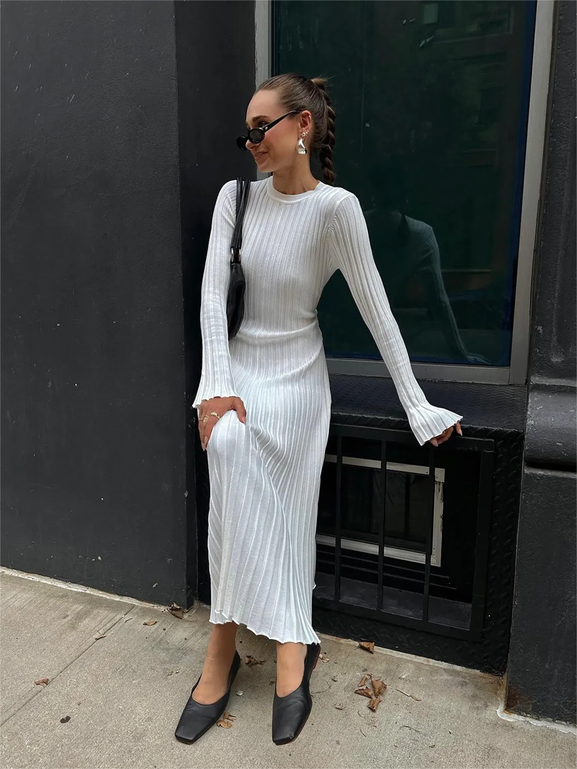 Herbstliches Strickkleid mit Ärmeln (2 kaufen, kostenloser Versand)