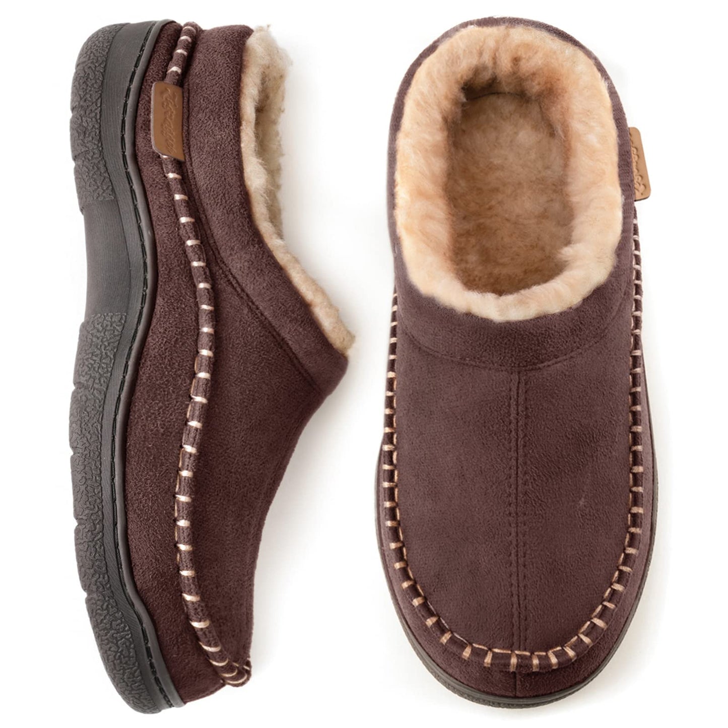 🔥🚀 Hot Sale! Limited Stock!🚀 👟Men's Daily Non-Slip Warm Plush Wide Toe Slip-On Loafers Slippers