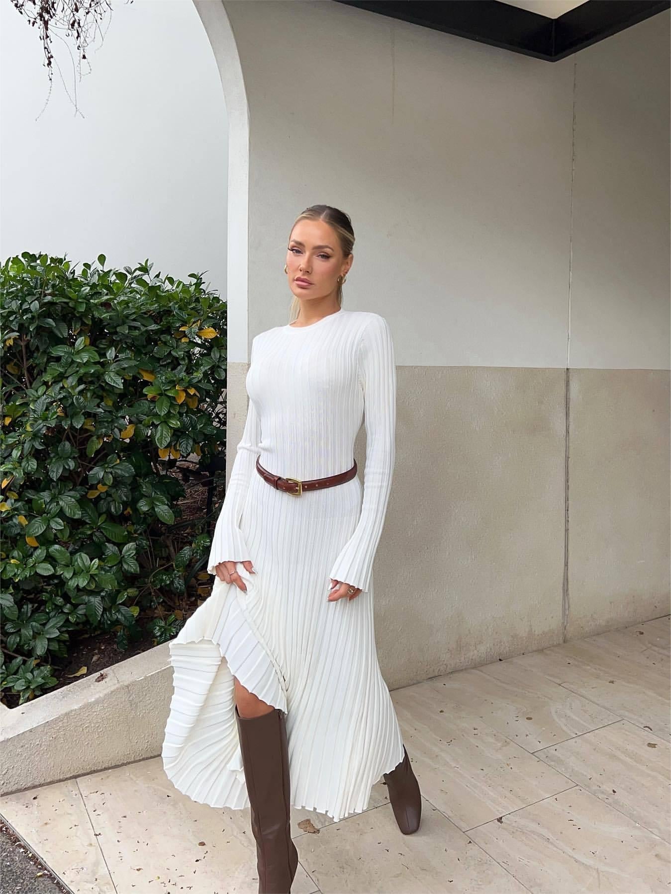Herbstliches Strickkleid mit Ärmeln (2 kaufen, kostenloser Versand)