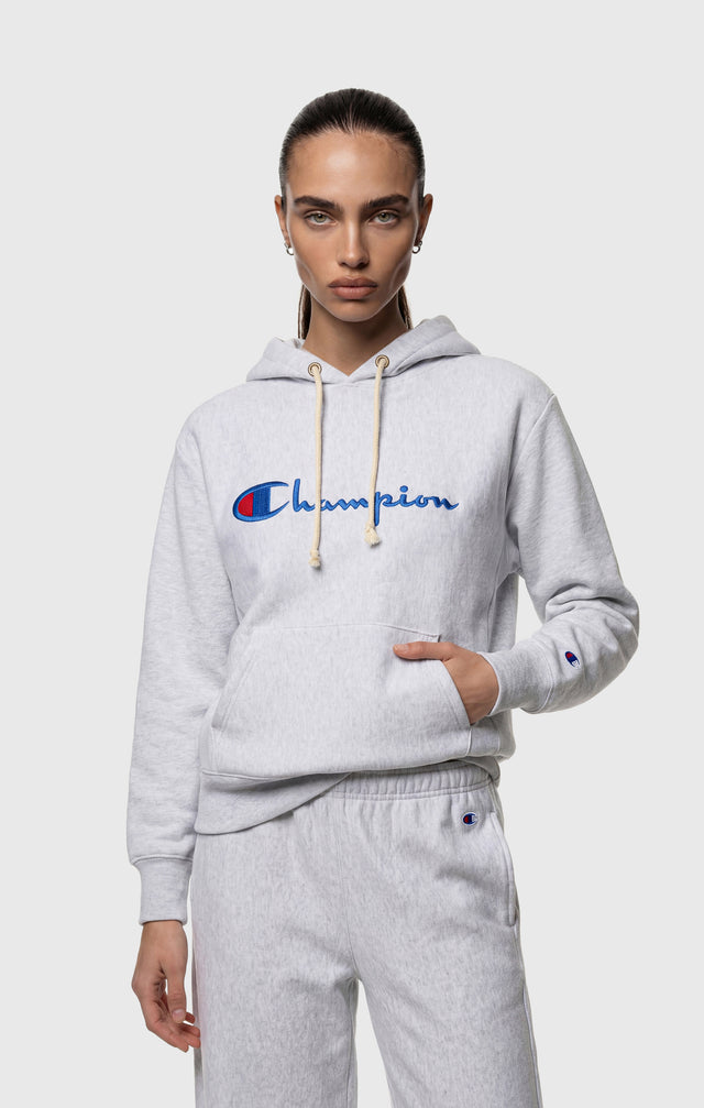 Leichter Reverse-Weave-Kapuzenpullover für Damen mit gesticktem Logo