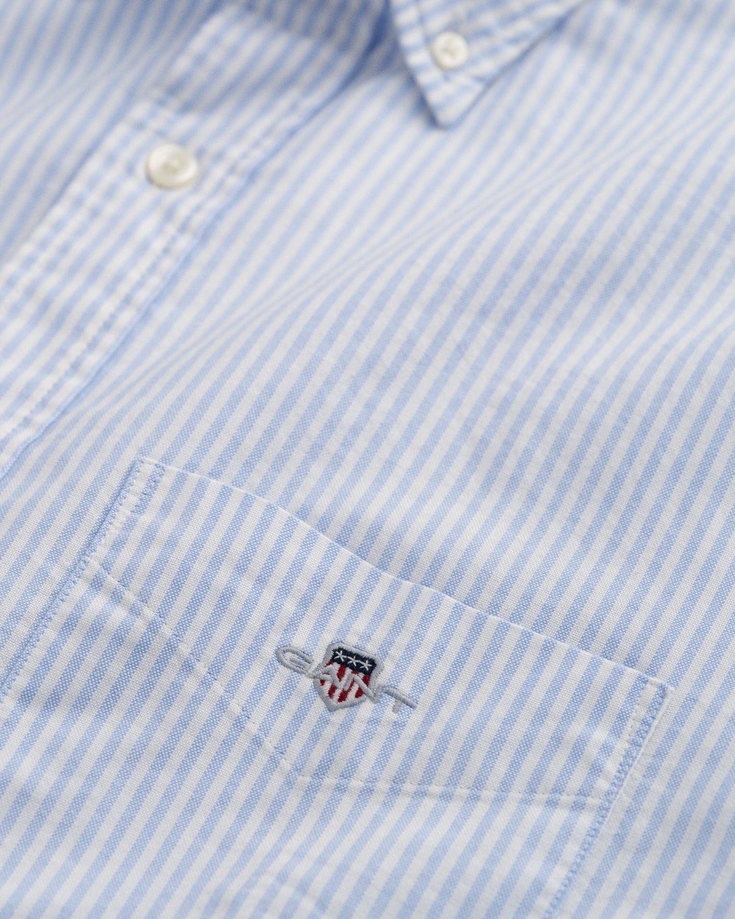 Men's Regular Fit Banker Stripe Oxford Shirt - LIGHT BLUE