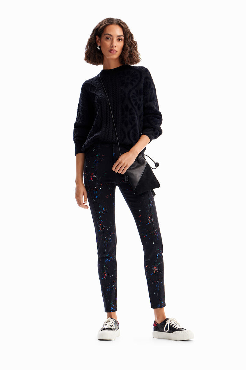 Paint push-up skinny jeans