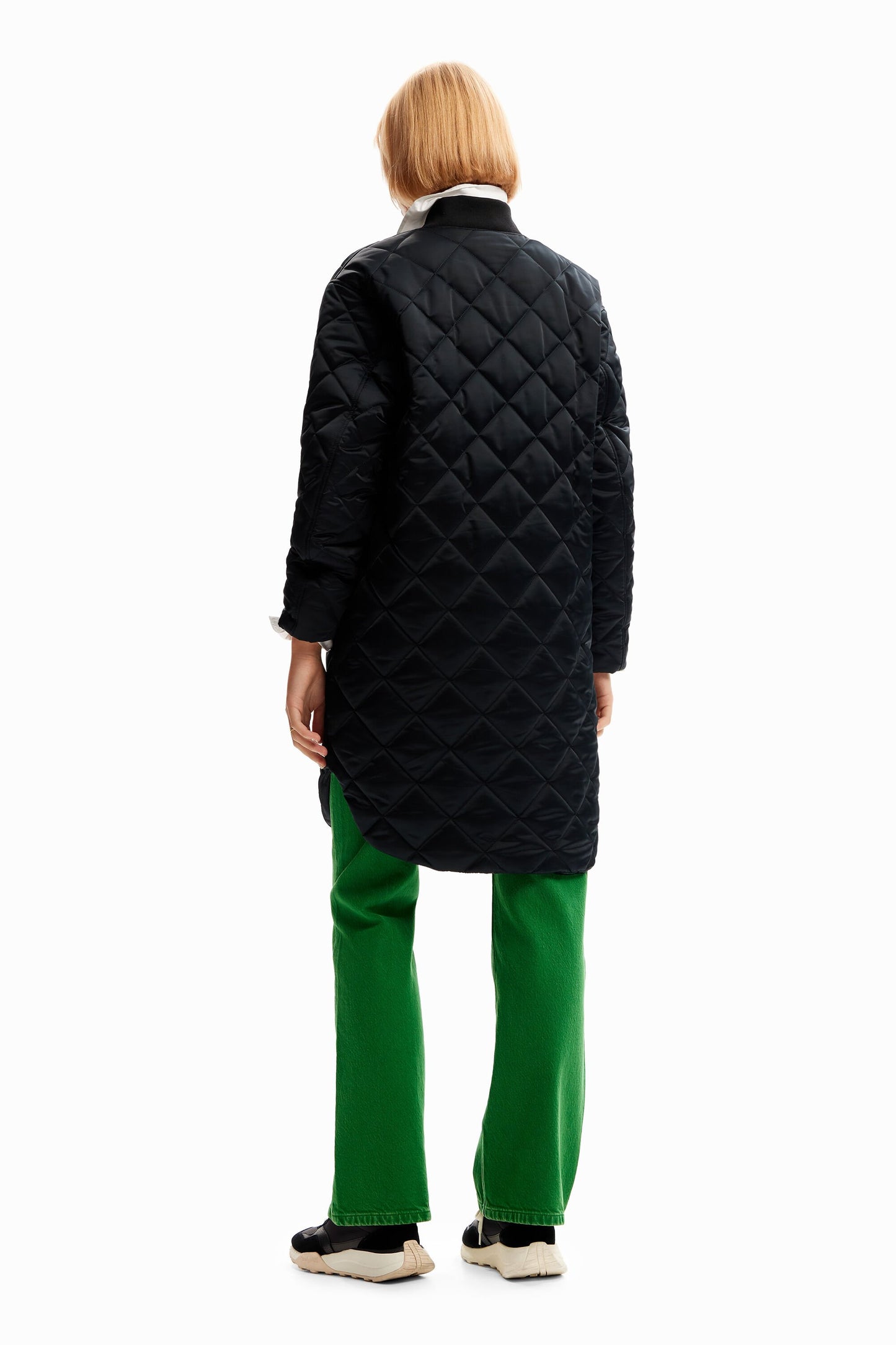 Long padded bomber jacket