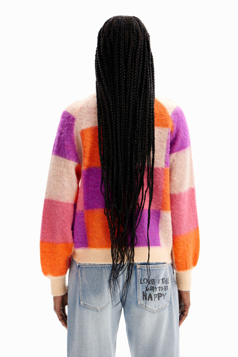 Check jacquard pullover