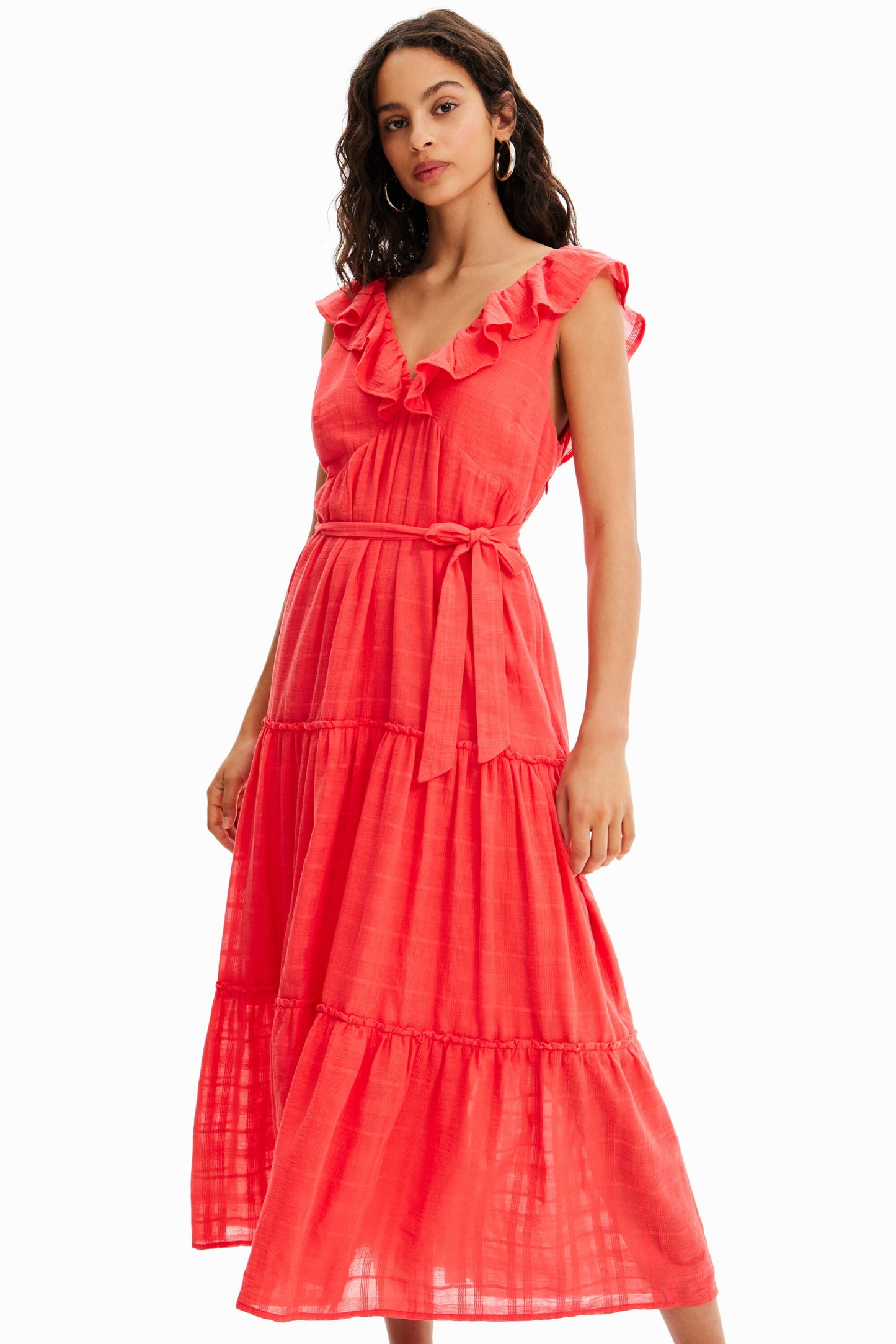 Ruffle midi dress