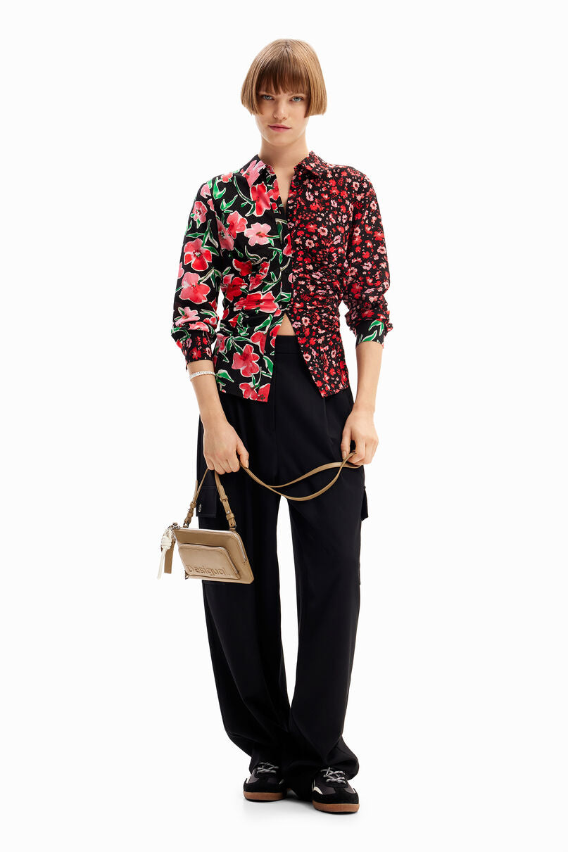 Floral gathered shirt