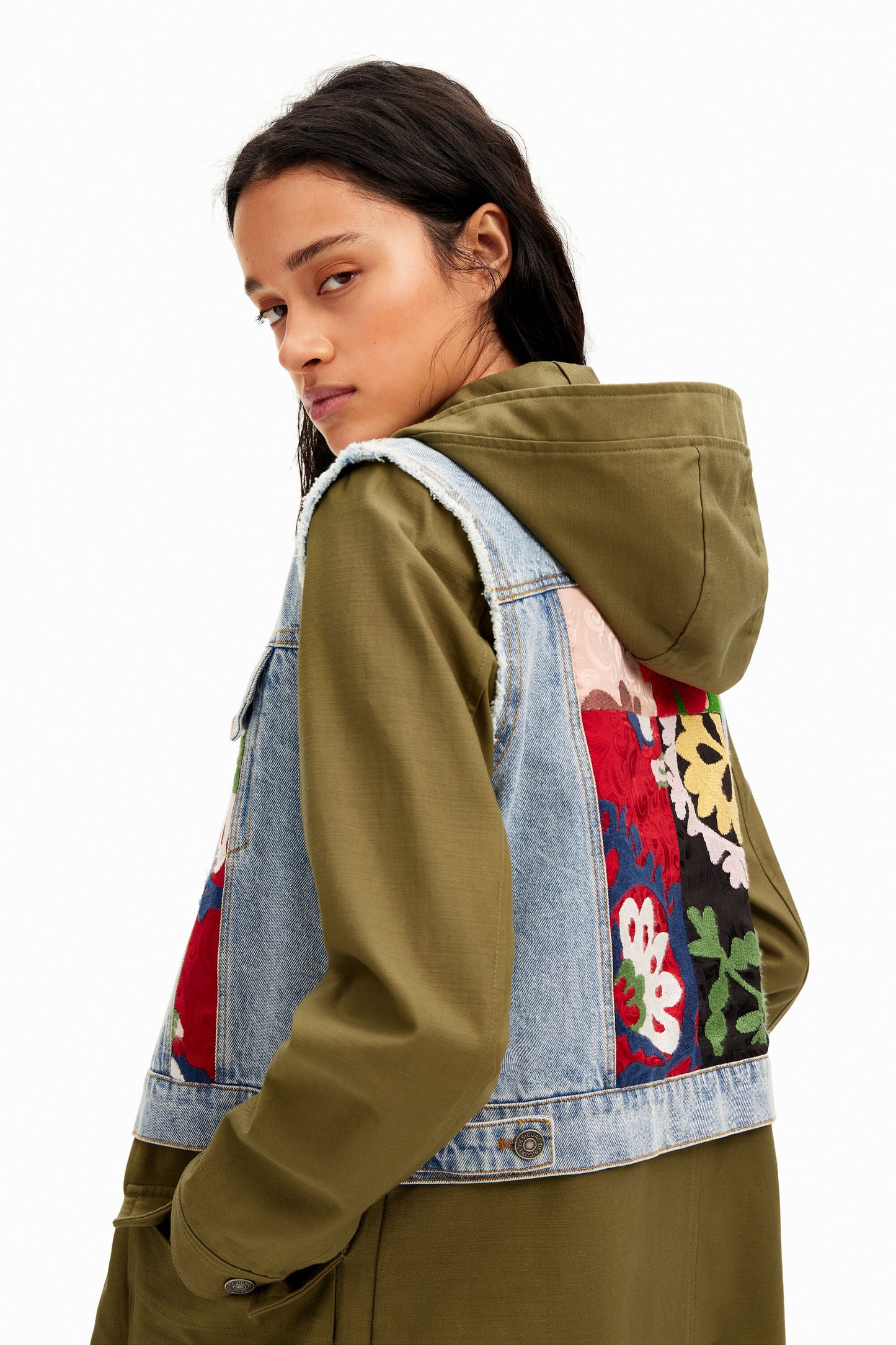 2-in-1 embroidered hybrid parka