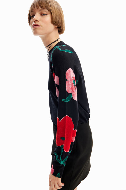 Watercolour floral pullover