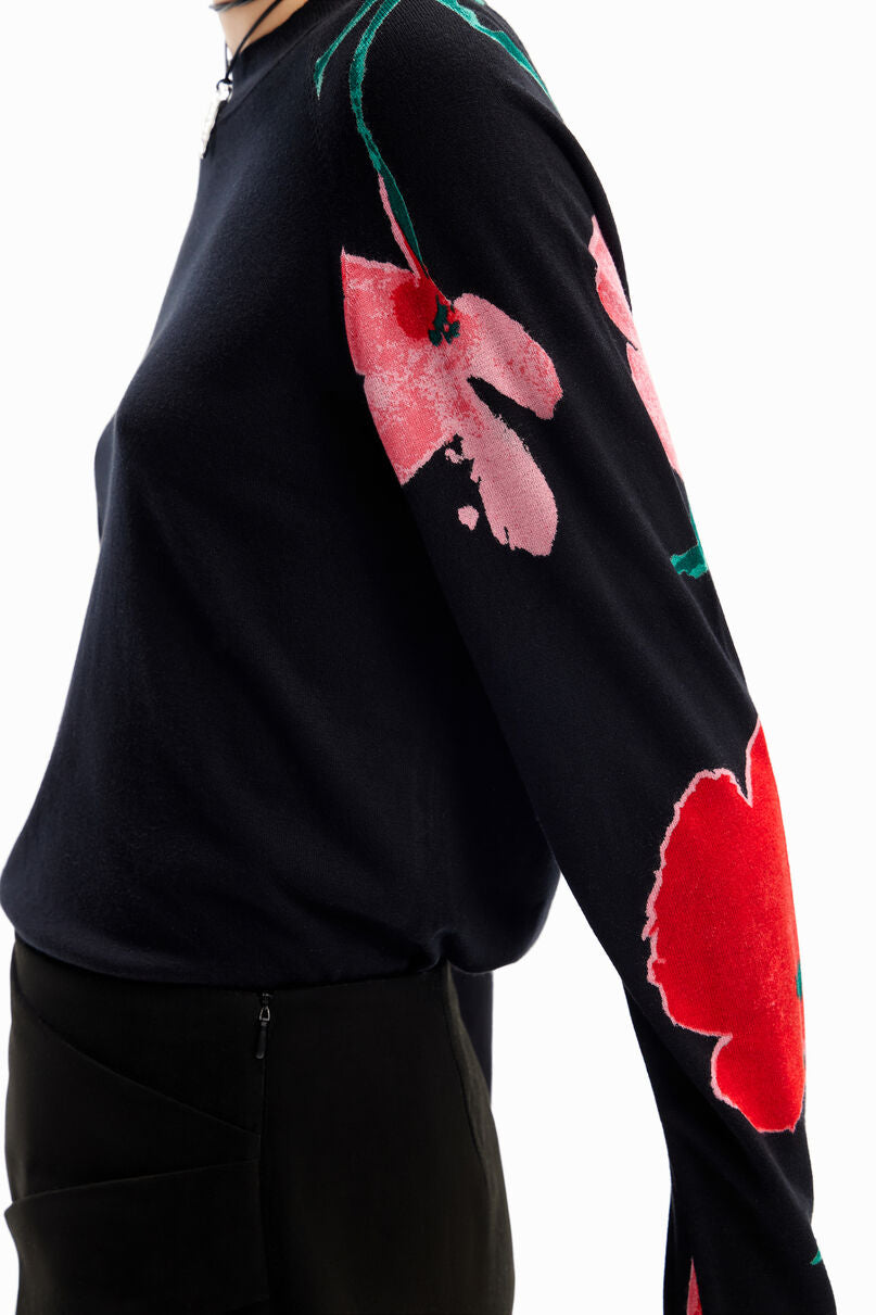 Watercolour floral pullover