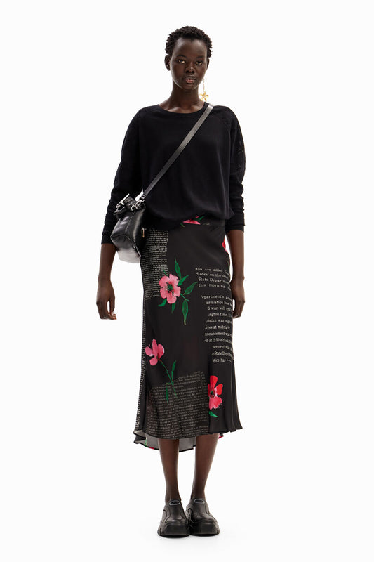 Textured floral pullover