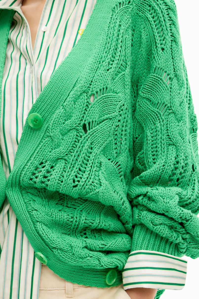 Oversize openwork cardigan