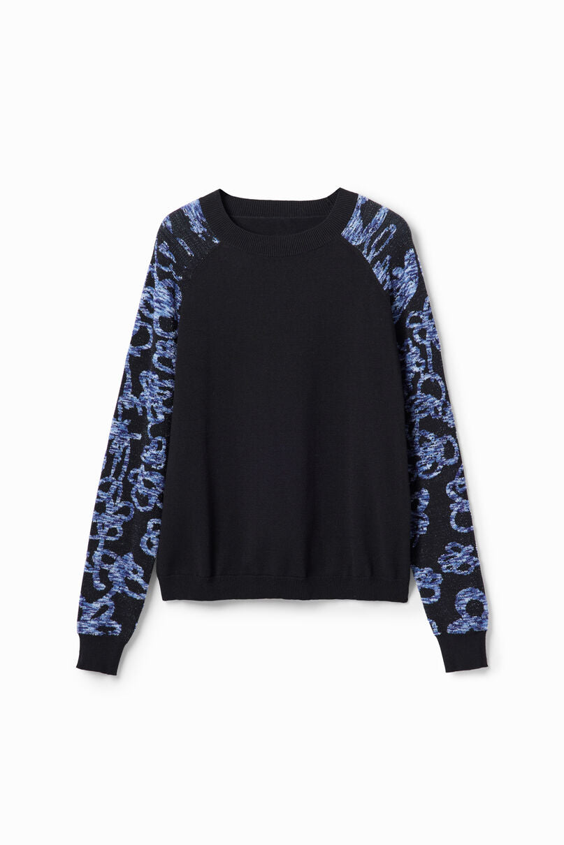 Floral print sleeve pullover
