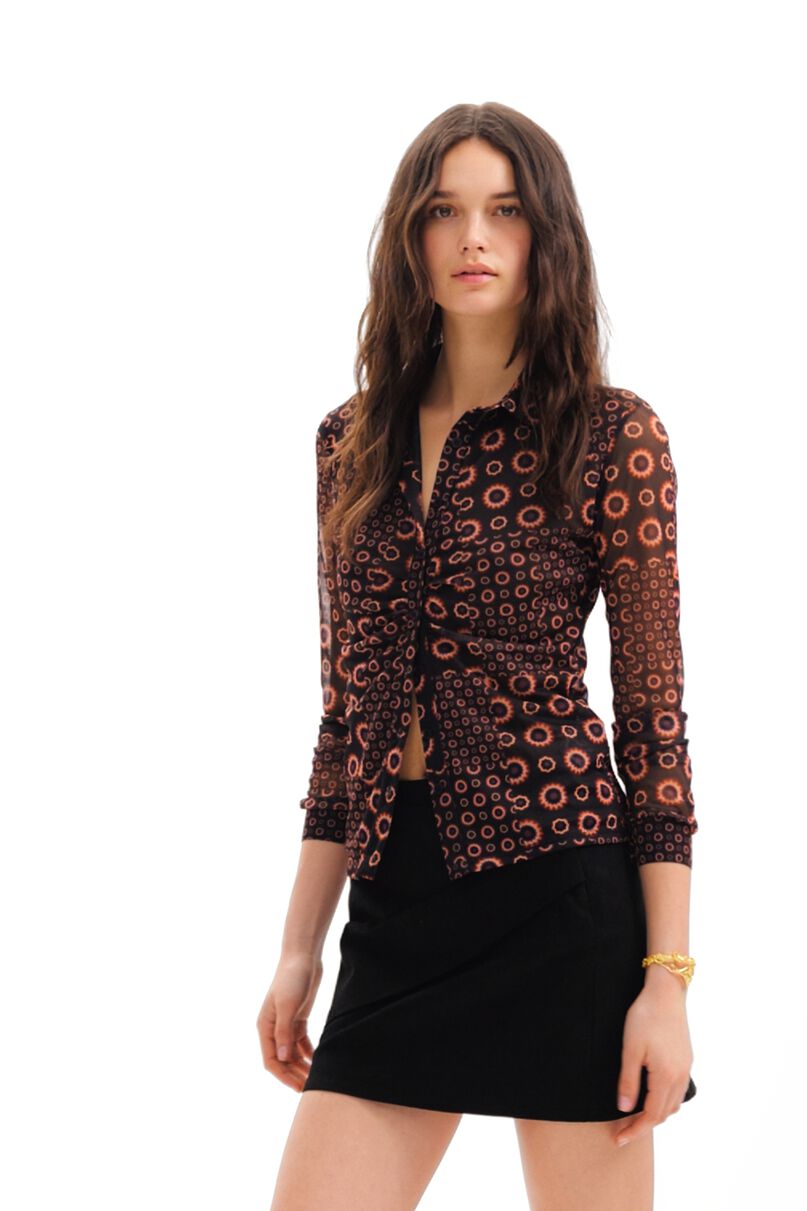 Patchwork gathered T-shirt