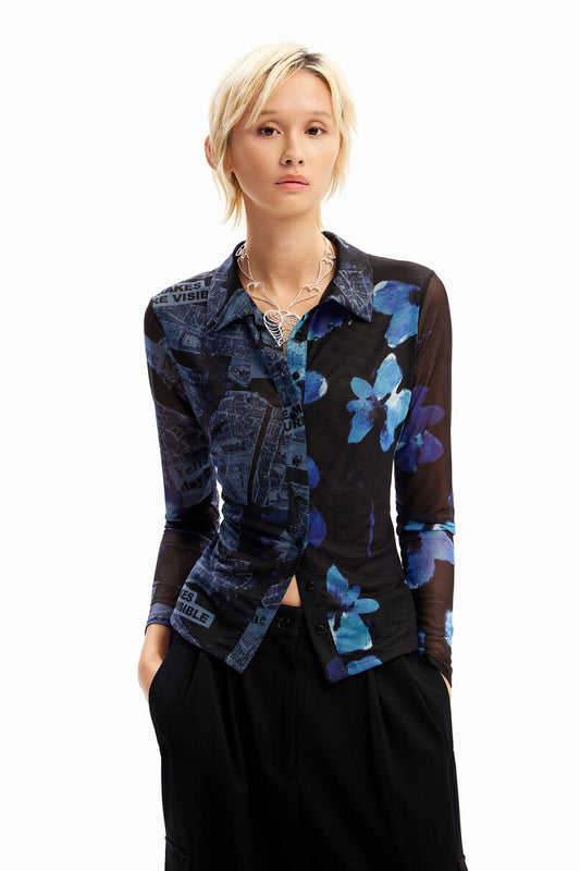 Tulle arty patchwork T-shirt