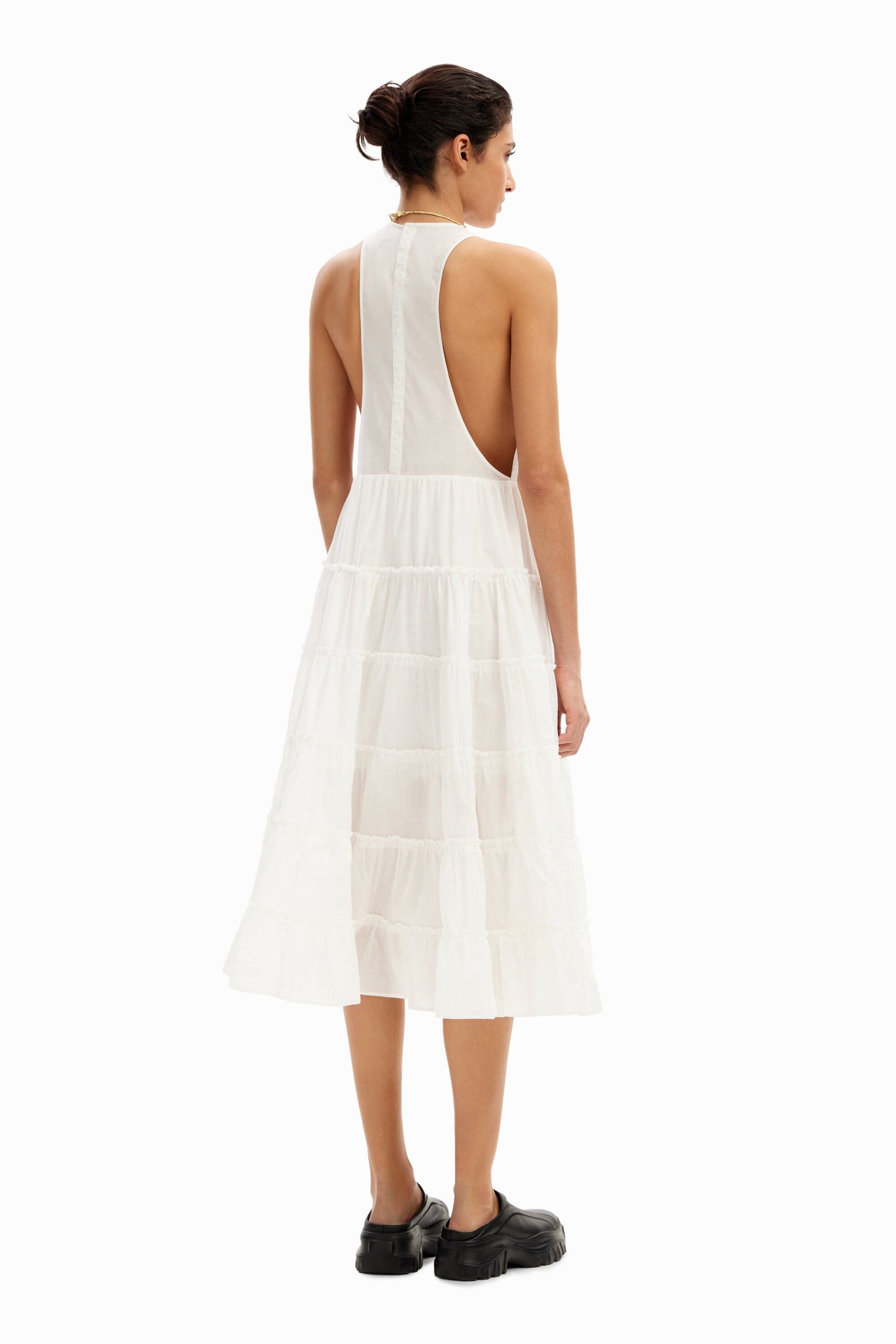 Plunging midi dress