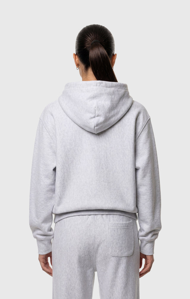Leichter Reverse-Weave-Kapuzenpullover für Damen mit gesticktem Logo