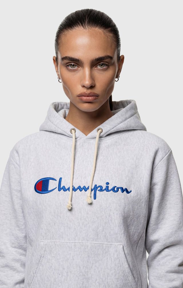 Leichter Reverse-Weave-Kapuzenpullover für Damen mit gesticktem Logo