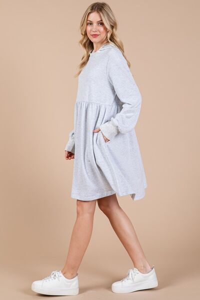 Ces Femme Kapuzen-Sweatshirt-Kleid mit langen Ärmeln