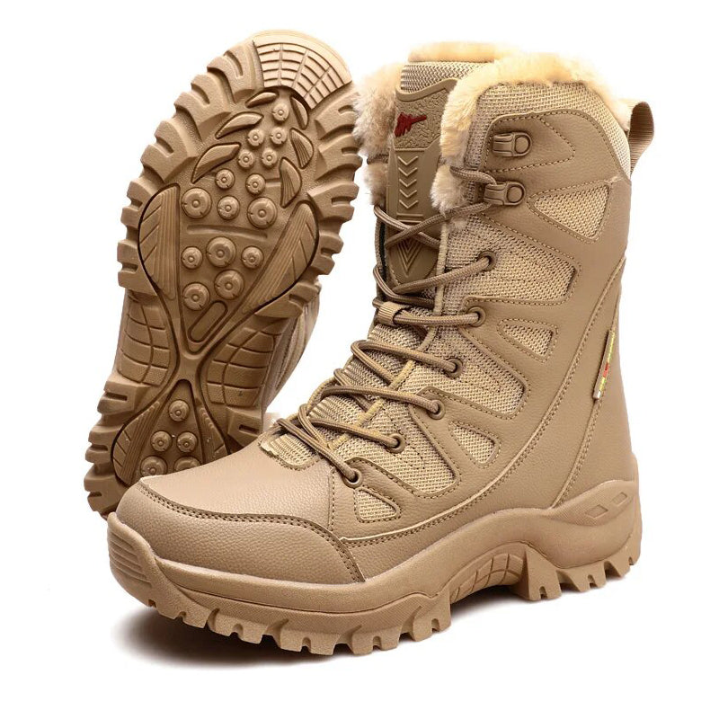 Dallader Men's Comfortable Waterproof Warm Fleece Snow Boots