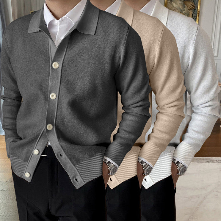 Hot Sale 50 % RABATT Herren-Strickjacke mit Revers