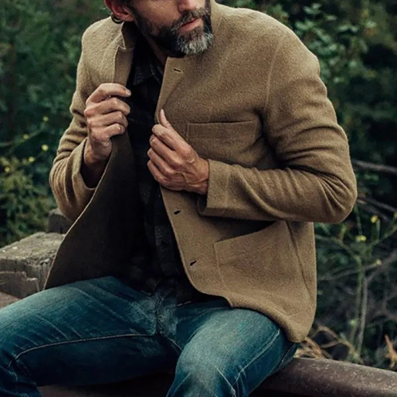 CLEARANCE SALE Men's Solid Color Fashion Jacket Coat Casual Jacket Coat