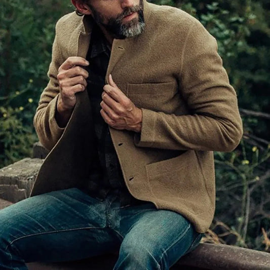 RÄUMUNGSVERKAUF Herren Einfarbig Modejacke Mantel Freizeitjacke Mantel