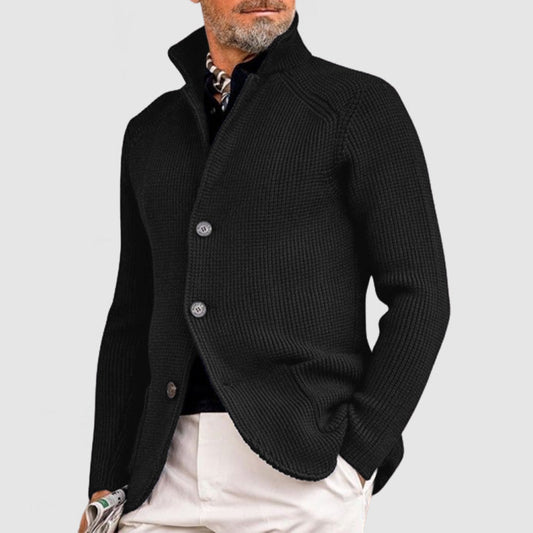 Herren elegante Strickjacke mit Revers und Taschen (NEU)
