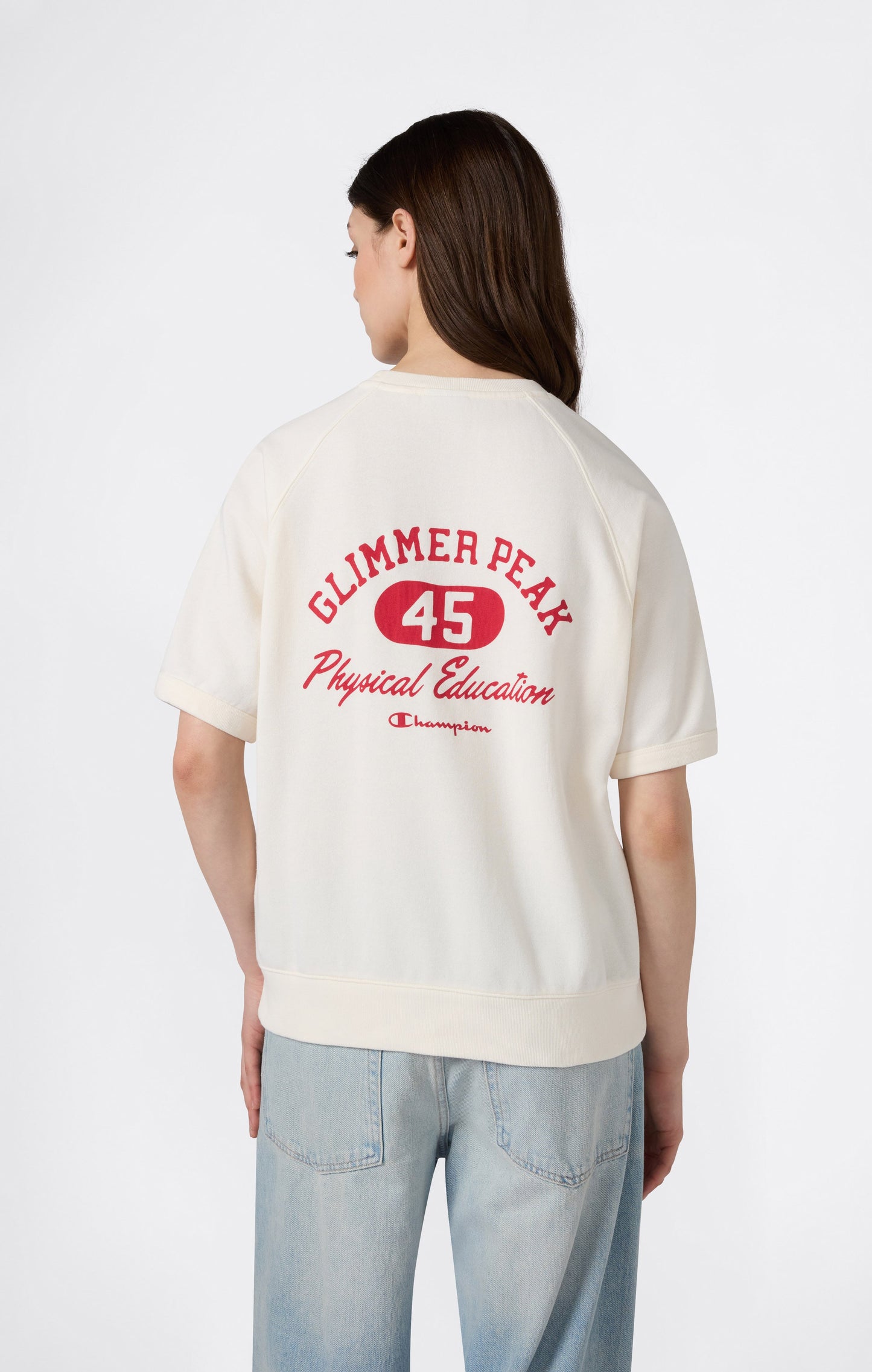 Women's Short Sleeve Crewneck Sweatshirt with Graphic