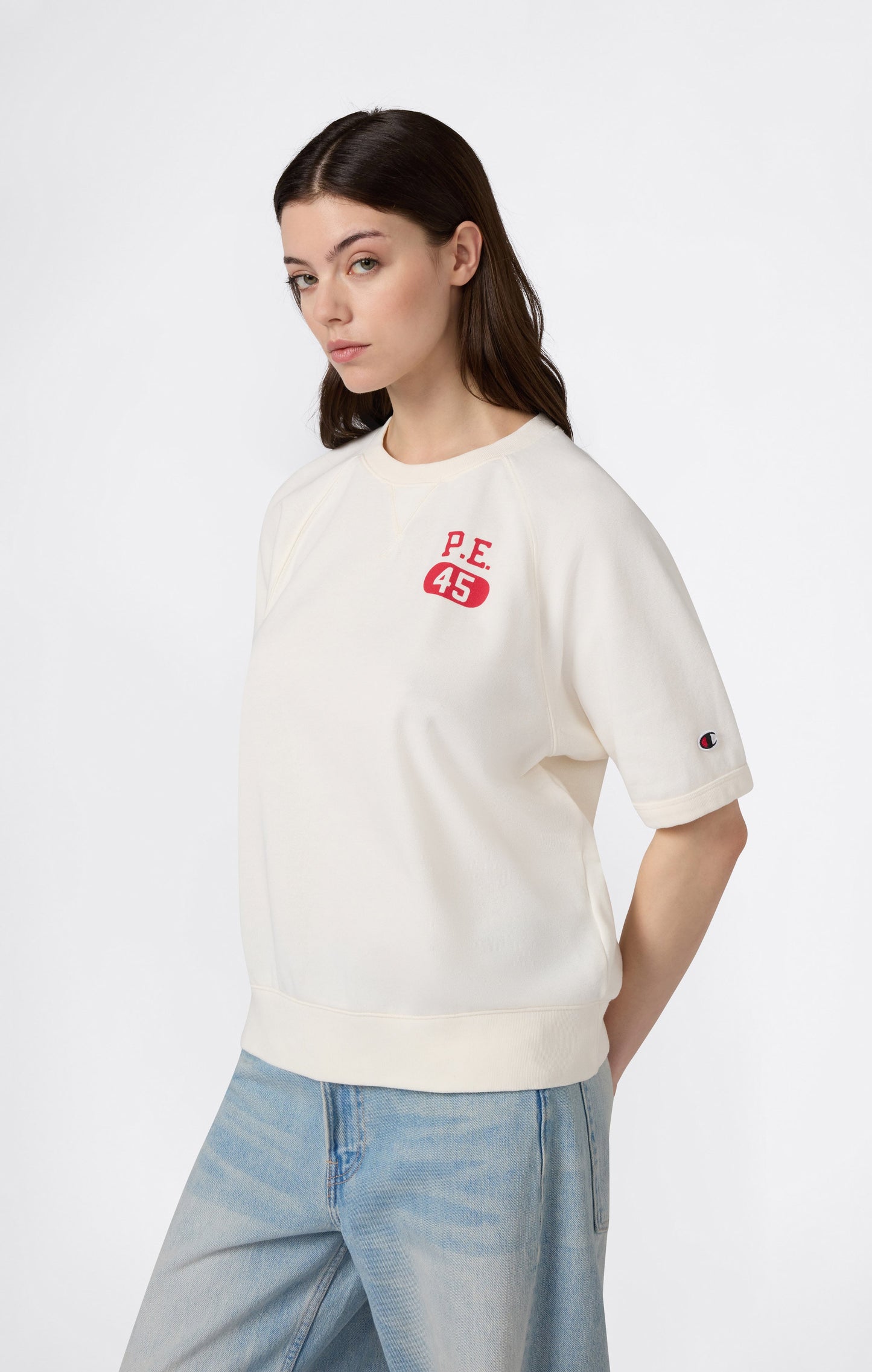 Women's Short Sleeve Crewneck Sweatshirt with Graphic