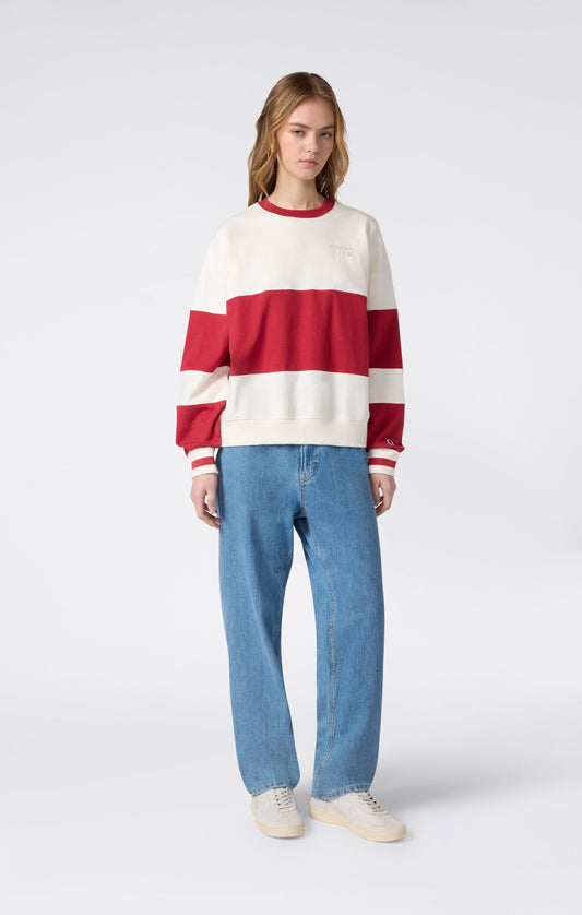 Gestreiftes Rundhals-Sweatshirt für Damen