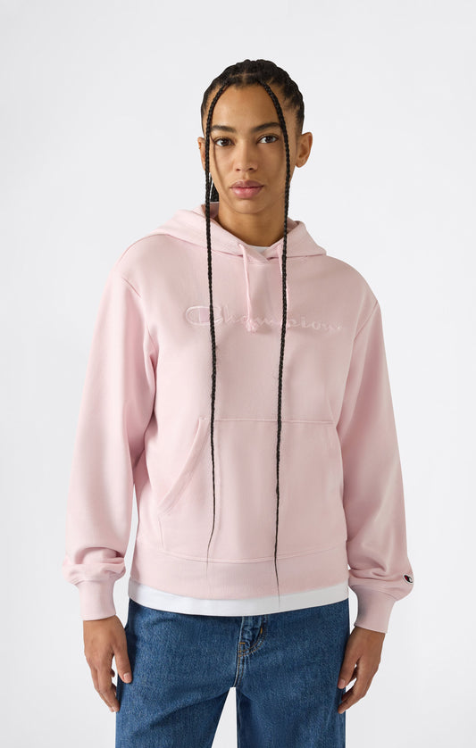 Damen Leichtes Kapuzen-Sweatshirt mit Ton-in-Ton gestickten Maxi-Logo-Icons