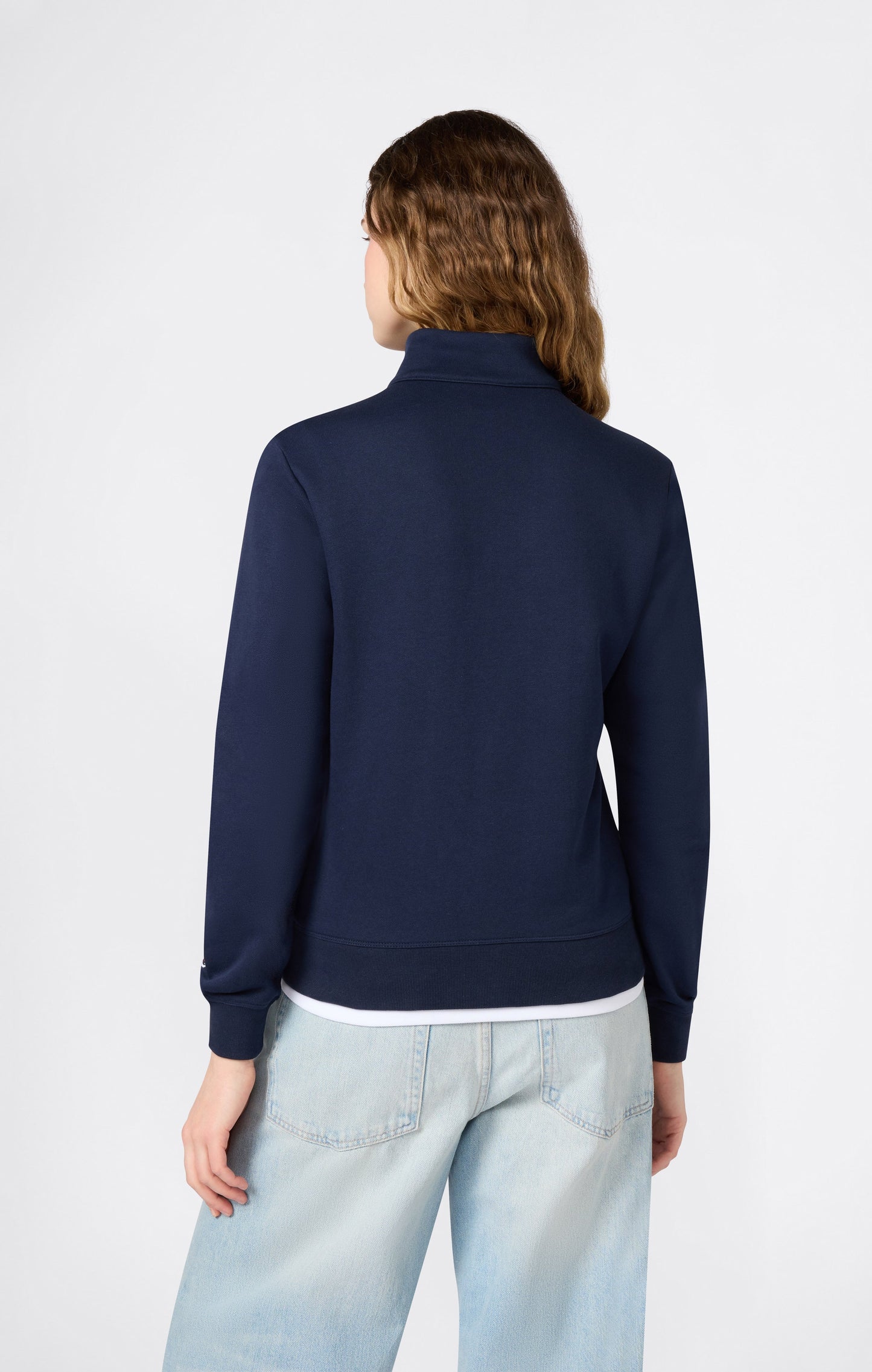 Women's Lightweight Full Zip Sweatshirt with Contrast Logo Icons