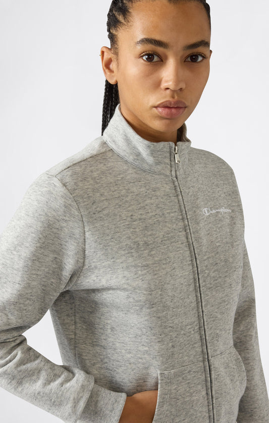 Women's Lightweight Full Zip Sweatshirt with Contrast Logo Icons