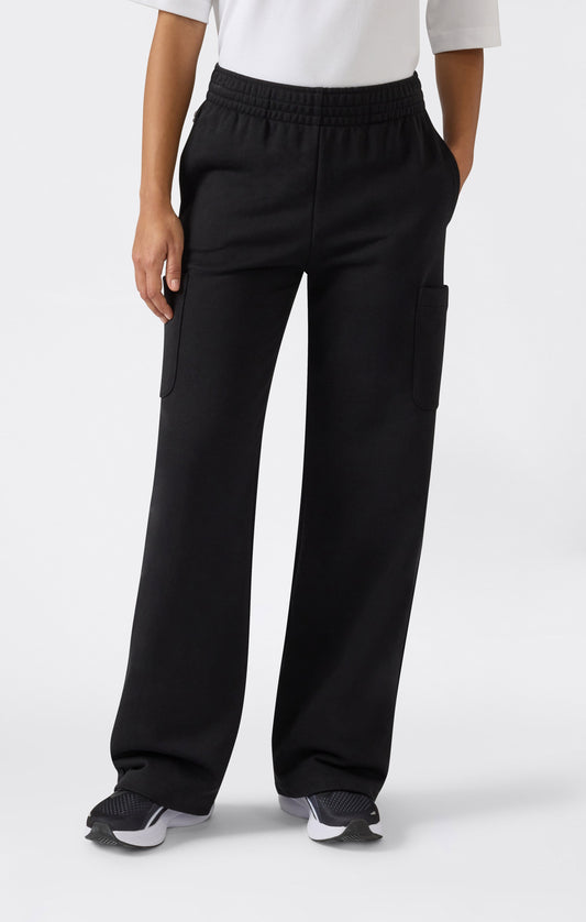 Damen leichte Wide Leg Fleece Jogger-Hose Icons